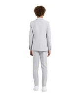 Opposuits Big Boys Groovy Grey Slim Fit Solid Suit Including Blazer, Pants and Clip-On-Tie