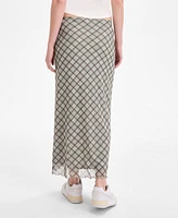 Hippie Rose Juniors' Plaid Maxi Skirt