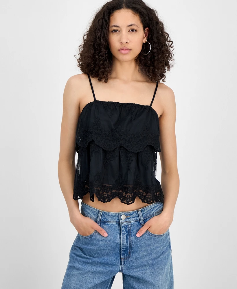 And Now This Women's Lace Cotton Tiered Camisole, Exclusively at Macy's