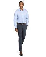 Michelsons Of London Men's Houndstooth Hybrid Slim Fit Easy Care Long Sleeve Shirt