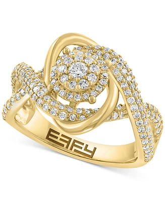 Effy Diamond Swirl Halo Statement Ring (3/4 ct. t.w.) in 14k Yellow Gold