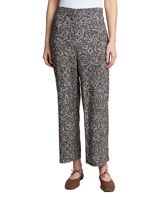 Jones New York Women's Printed Wide-Leg Pull-On Pants