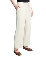 Jone New York Women's Textured Drawstring Wide-Leg Pants