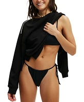 Cotton On Women's Long-Sleeve Ribbed Beach Top