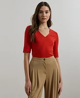 Lauren Ralph Elbow-Sleeve Top
