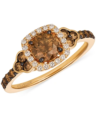 Le Vian Chocolatier Chocolate Diamond & Vanilla Diamond Ring (1-1/6 ct. t.w.) in 14k Rose Gold