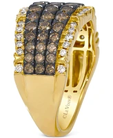 Le Vian Chocolate Diamond & Nude Diamond Multirow Ring (1-5/8 ct. t.w.) in 14k Gold