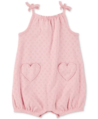 Carter's Baby Girl Heart Pockets Cotton Romper