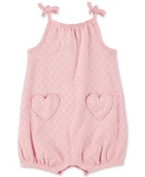 Carter's Baby Girl Heart Pockets Cotton Romper