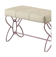 Tufted Faux Leather Upholstered Bench for Entryway, Bedroom, or Living Room