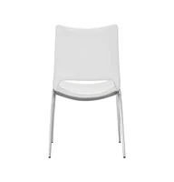 Upholstered Faux Leather Dining Chairs Set of 2 Open Back Side Chairs for Home