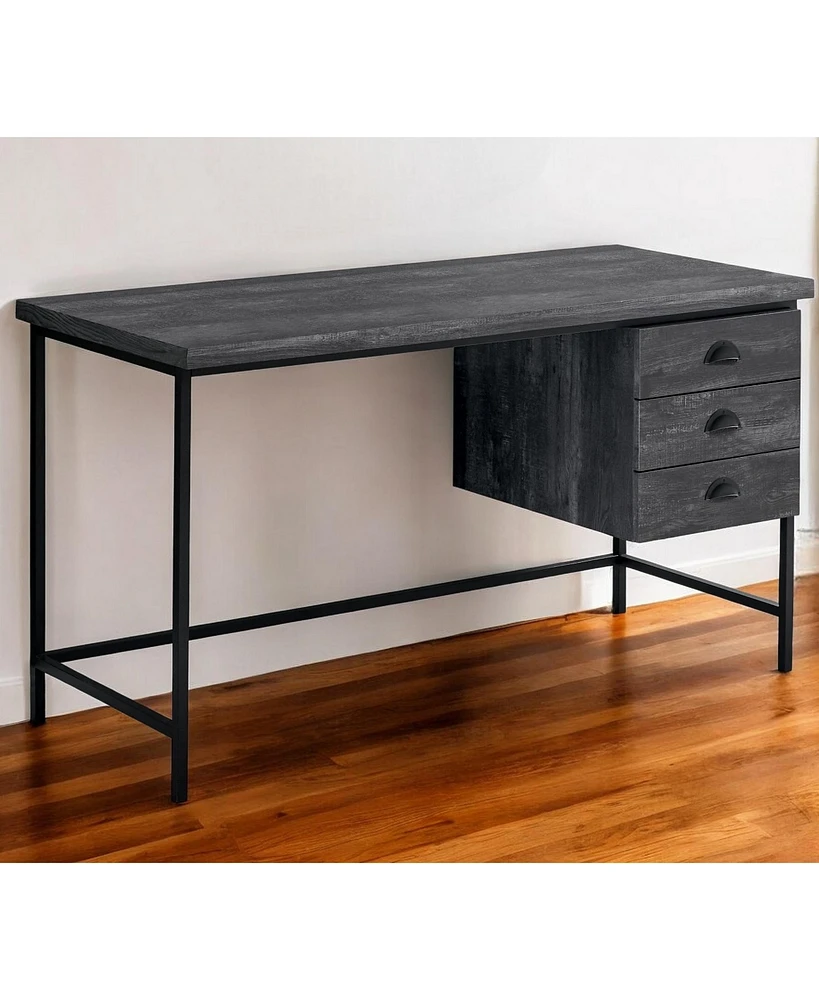 Modern Computer Desk with 3 Storage Drawers and Spacious Work Surface