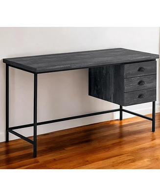 Modern Computer Desk with 3 Storage Drawers and Spacious Work Surface