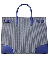 Lauren Ralph Lauren Striped Canvas Devyn Tote Bag