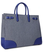 Lauren Ralph Lauren Striped Canvas Devyn Tote Bag