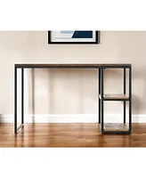 50" Brown and Black Solid Wood Writing Desk