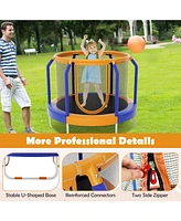 Mini Trampoline with Enclosure and Heavy-duty Metal Frame