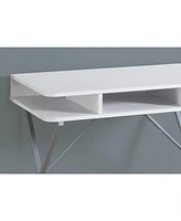 Modern Computer Desk with Sleek Metal Frame and Wood Top