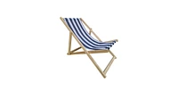 Populus Wood Sling Chair Blue Stripe Broad Blue Stripe Folding Chaise Lounge Chair