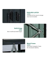 Garbage Bin Shed Stores 2 Trash Cans Metal Outdoor Bin Shed for Garbage Storage