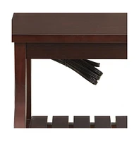 Modern Wooden End Table with Usb Ports and Storage Compartment