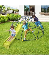 13.3 Ft Climbing Dome Geometric Dome Climber with Extended Wavy Slide and 2 Rest Platforms