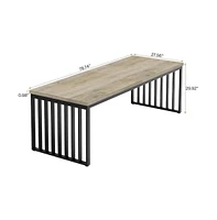 Tribesigns 6.5 ft Conference Table with Metal Legs for 4-6, Long Meeting Negotiation Training Seminar