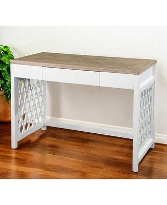 Wood Writing Desk with 3 Drawers – Functional & Elegant Design