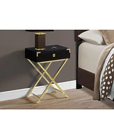 Rustic Wood and Metal End Table with Drawer – Modern Storage Solution