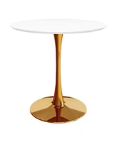 White And Gold Metal Dining Table