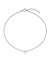 Bling Jewelry Tiny Block Letter Alphabet Initial A-z Dainty Anklet Ankle Bracelet .925 Sterling Silver 9 Inch