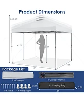 10 x 10 Feet Foldable Outdoor Instant Pop-up Canopy with Carry Bag