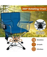 360° Swivel Hunting Chair Portable Foldable Hunting Chair with Mesh Cup Holder and Storage Pockets