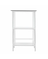 42" Clear and White Glass Writing Desk