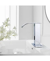 Battery Powered Touchless Single Hole Bathroom Faucet Sensor Deck Mount With Drain Kit In Brushed Nickel