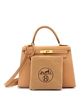 Pre-Owned Hermes Kelly 28 Handbag Brown Courchevel with Gold Hardware