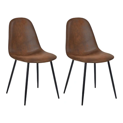 Set Of Four Upholstered Faux Leather Dining Chairs