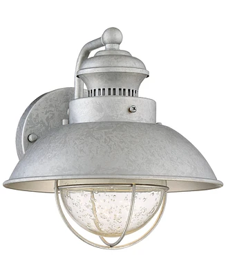 Fordham Rustic Industrial Farmhouse Outdoor Barn Light Fixture Galvanized Led 8 1/2" Seedy Glass Dome Shade for Exterior Barn Deck House Porch Pa