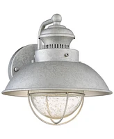 Fordham Rustic Industrial Farmhouse Outdoor Barn Light Fixture Galvanized Led 8 1/2" Seedy Glass Dome Shade for Exterior Barn Deck House Porch Pa