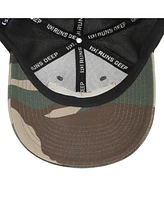 Generic Men's Usa American Flag Patch 6-Panel Green Camo Pre-Curved Snapback Hat