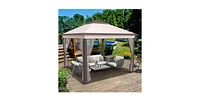 11 x Feet 2-Tier Pop-Up Gazebo Tent Portable Canopy Shelter Carry Bag Mesh