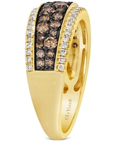 Le Vian Chocolate Diamond & Nude Diamond Multirow Ring (7/8 ct. t.w.) in 14k Gold