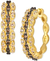 Le Vian Nude Diamond & Chocolate Diamond Wavy Small Hoop Earrings (3/4 ct. t.w.) in 14k Gold, 0.79"