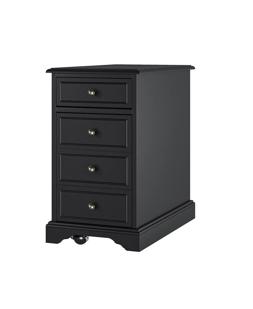 Traditional Mattew End Table with Storage and Built-In Outlets