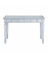 47" Silver Mirrored Writing Desk With Two Drawers