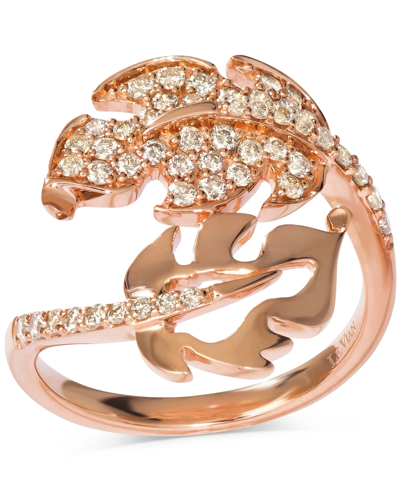 Le Vian Nude Diamond Leaf Bypass Ring (1/2 ct. t.w.) in 14k Rose Gold
