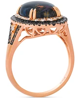 Le Vian Aquadite (4 ct. t.w.) & Diamond (3/4 ct. t.w.) Double Halo Ring in 14k Rose Gold