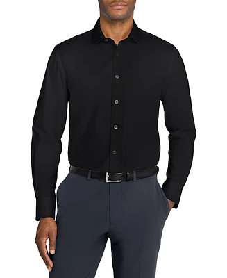 Michelsons Of London Men's Solid Hybrid Slim Fit Easy Care Long Sleeve Shirt