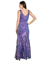 R & M Richards Petite Sequin Embellished Sleeveless Gown