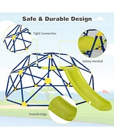 Kids Climbing Dome with Slide and Fabric Cushion for Garden Yard